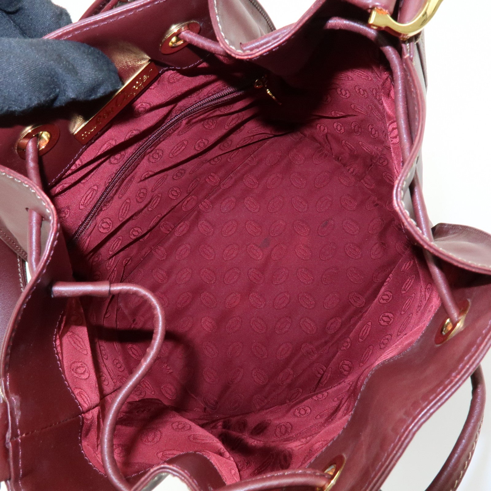 Cartier Must de Cartier Leather Shoulder Crossbody Bag Bordeaux