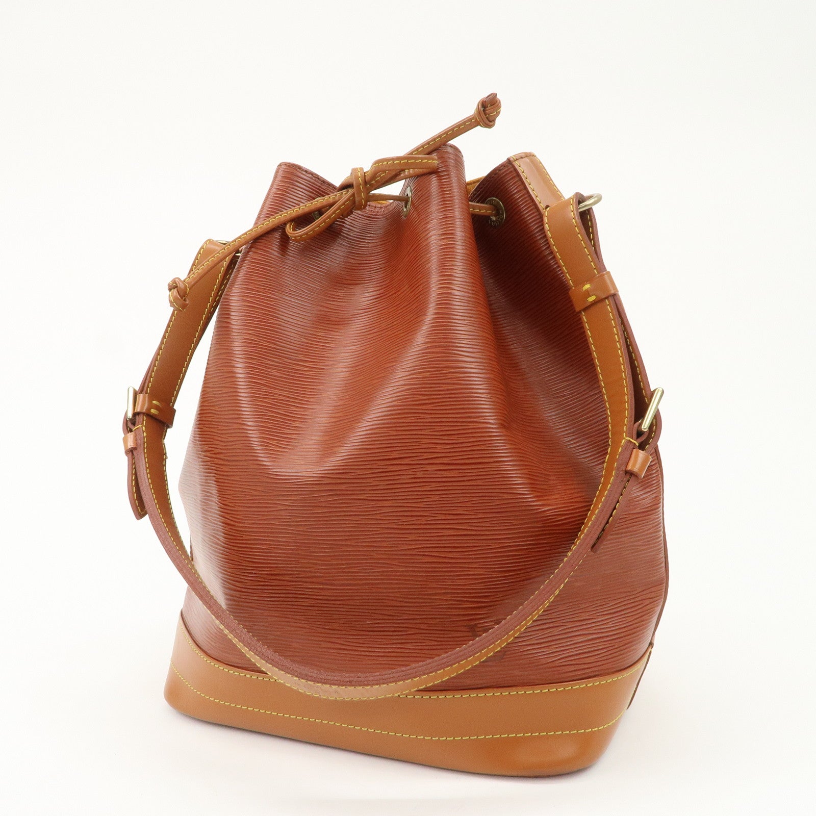 Louis Vuitton Epi Noe Shoulder Bag Zipang Gold Kenya Brown M44028