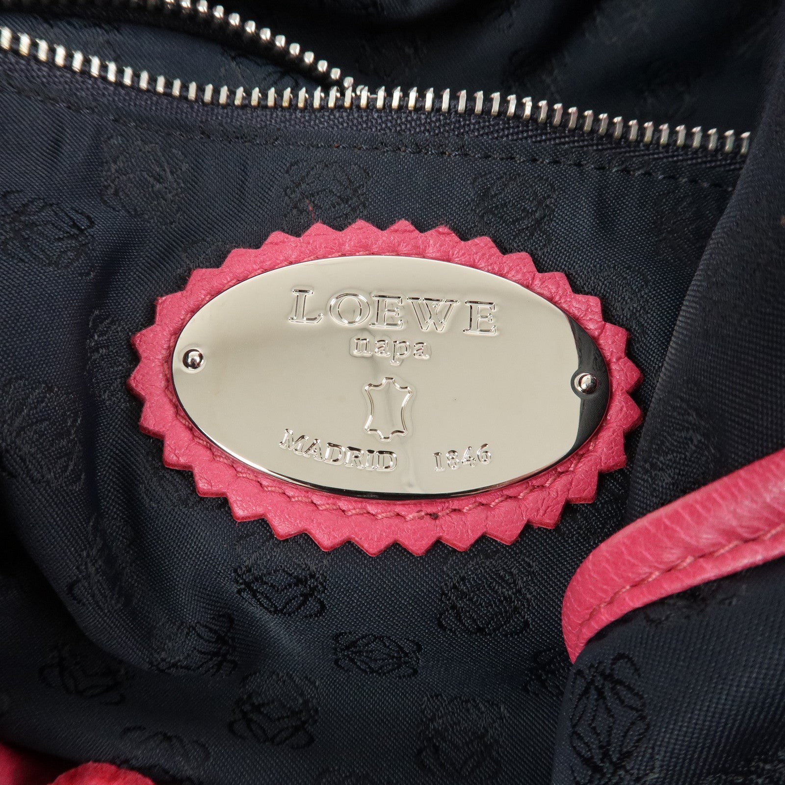 LOEWE Anagram Nappa Leather Viento 30 One Shoulder Bag Pink
