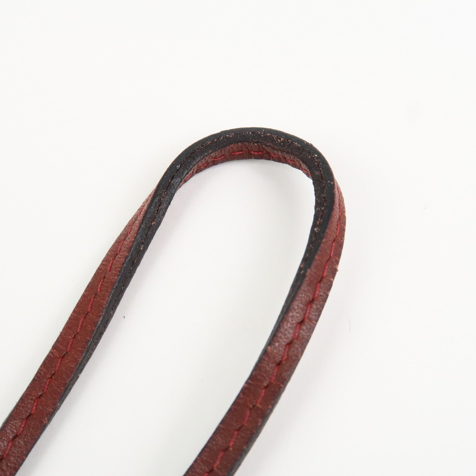 HERMES Vivaldi Heart Cadena Necklace Metal Leather Gold Red