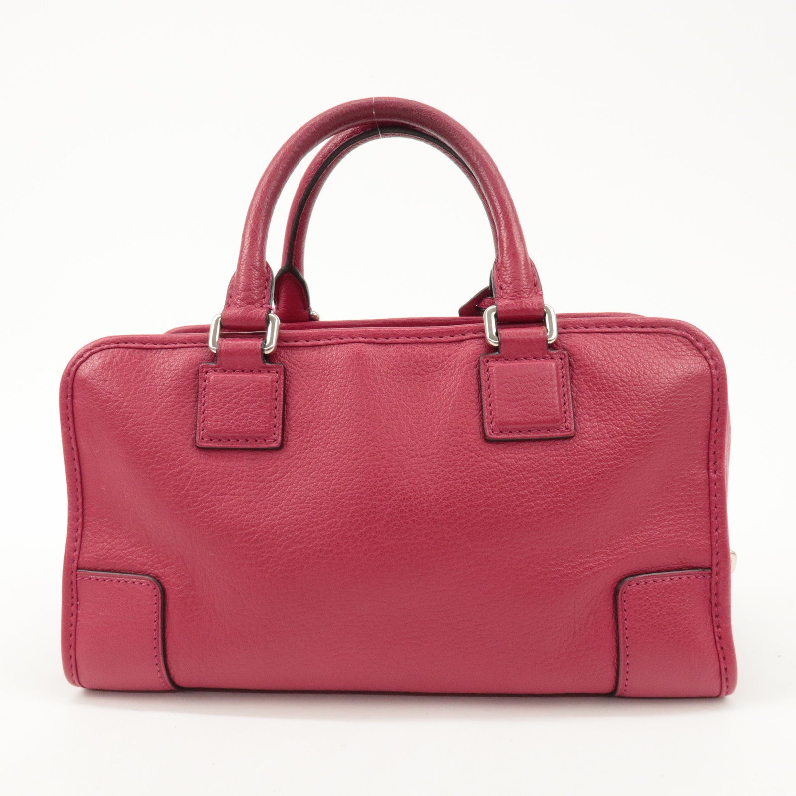 LOEWE Anagram Leather Amazona 28 Hand Bag Boston Bag Red Used