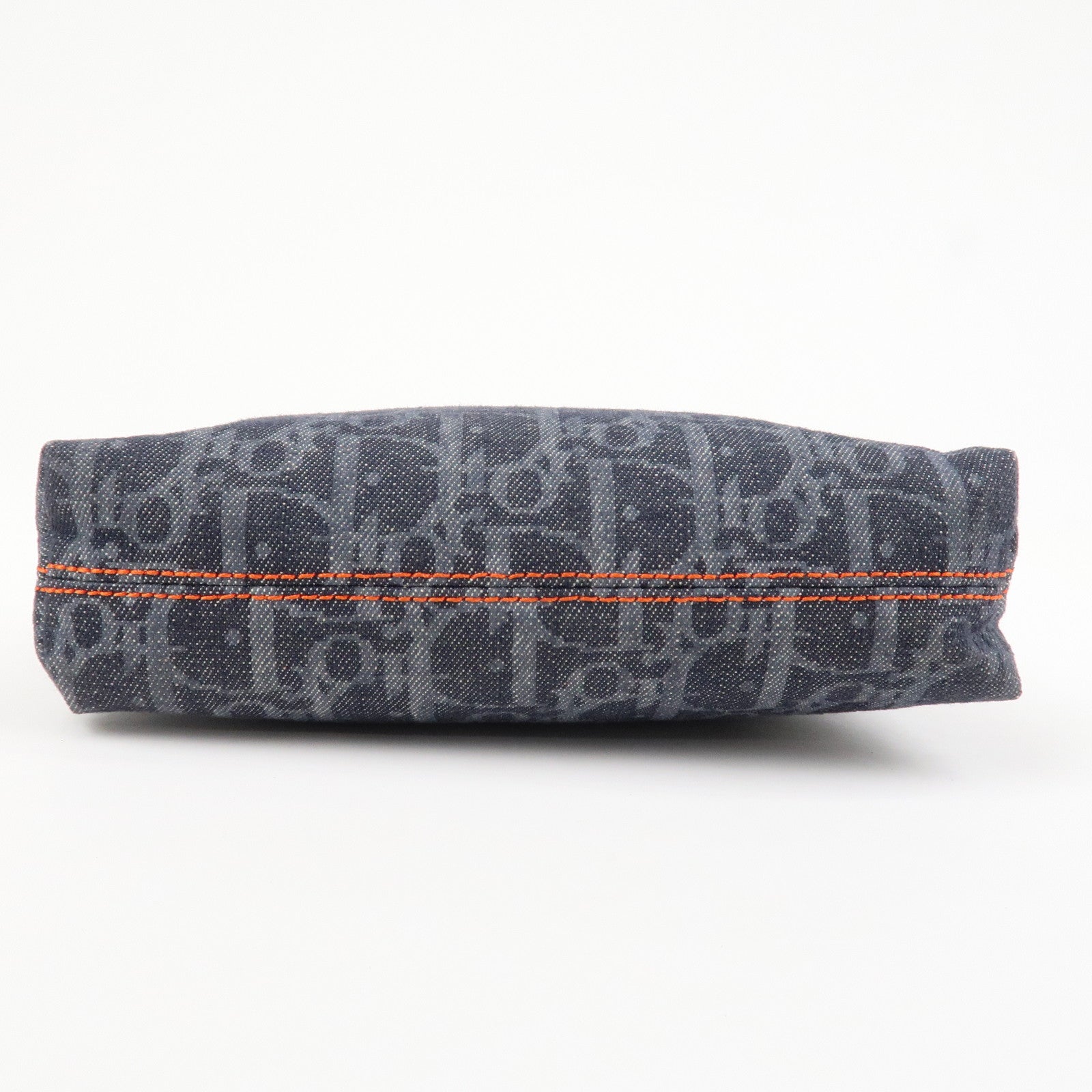 Christian Dior Denim Cosmetic Pouch Indigo Blue Orange