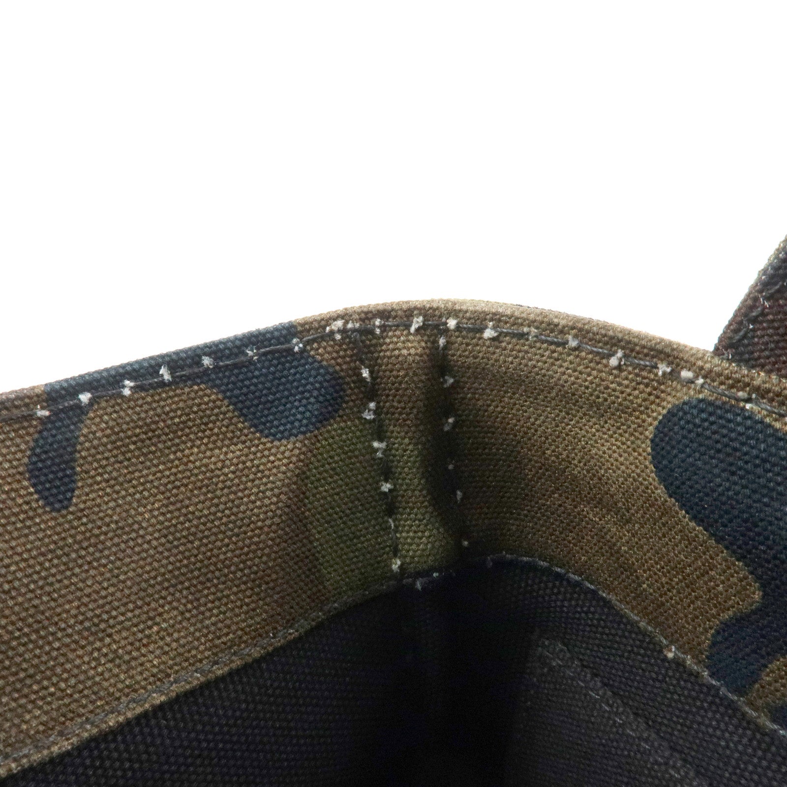 PRADA Logo Canapa Mini Canvas 2Way Bag Hand Bag Brown Green 1BG439