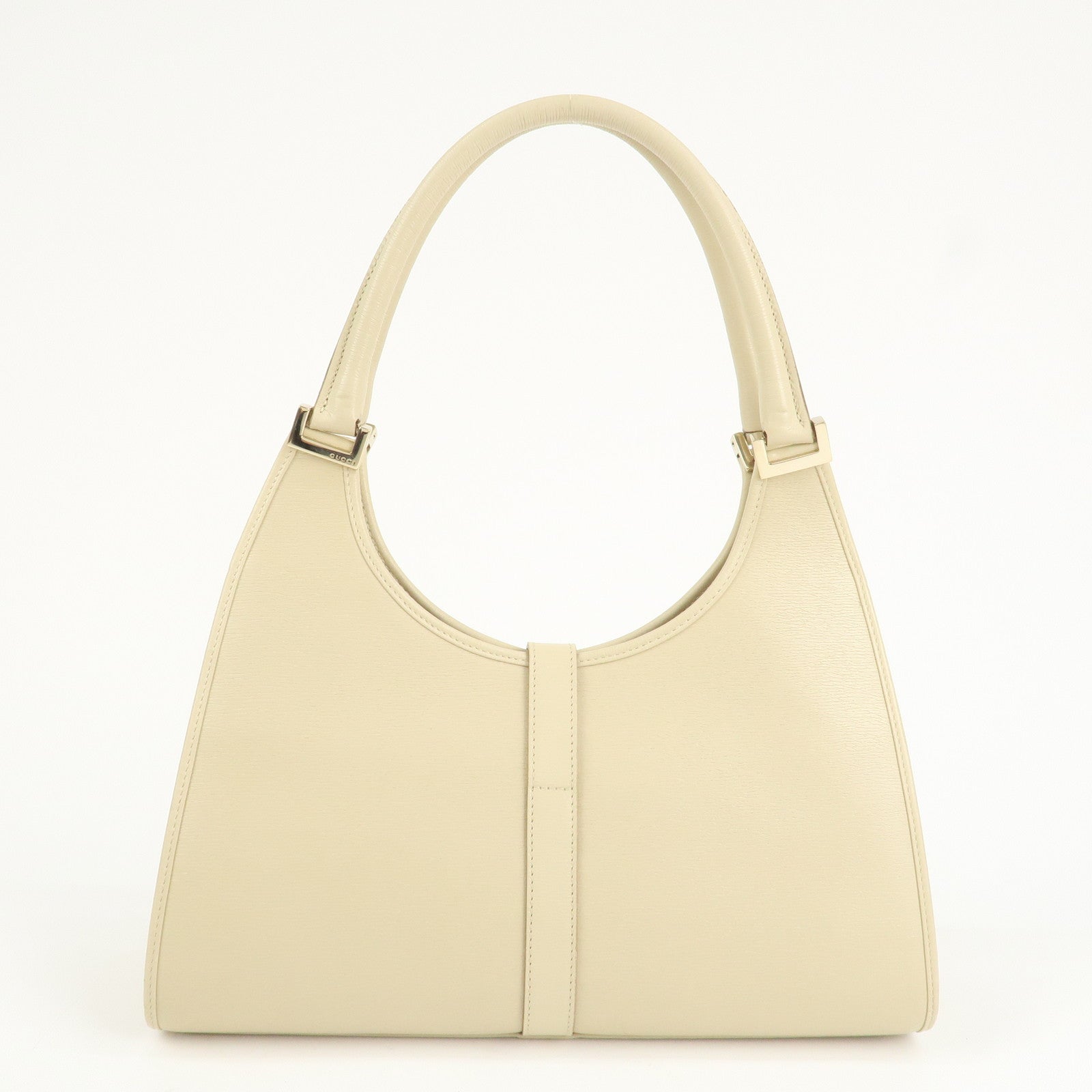 GUCCI Jackie Leather Shoulder Bag Hand Bag Light Beige 002 1067 Used