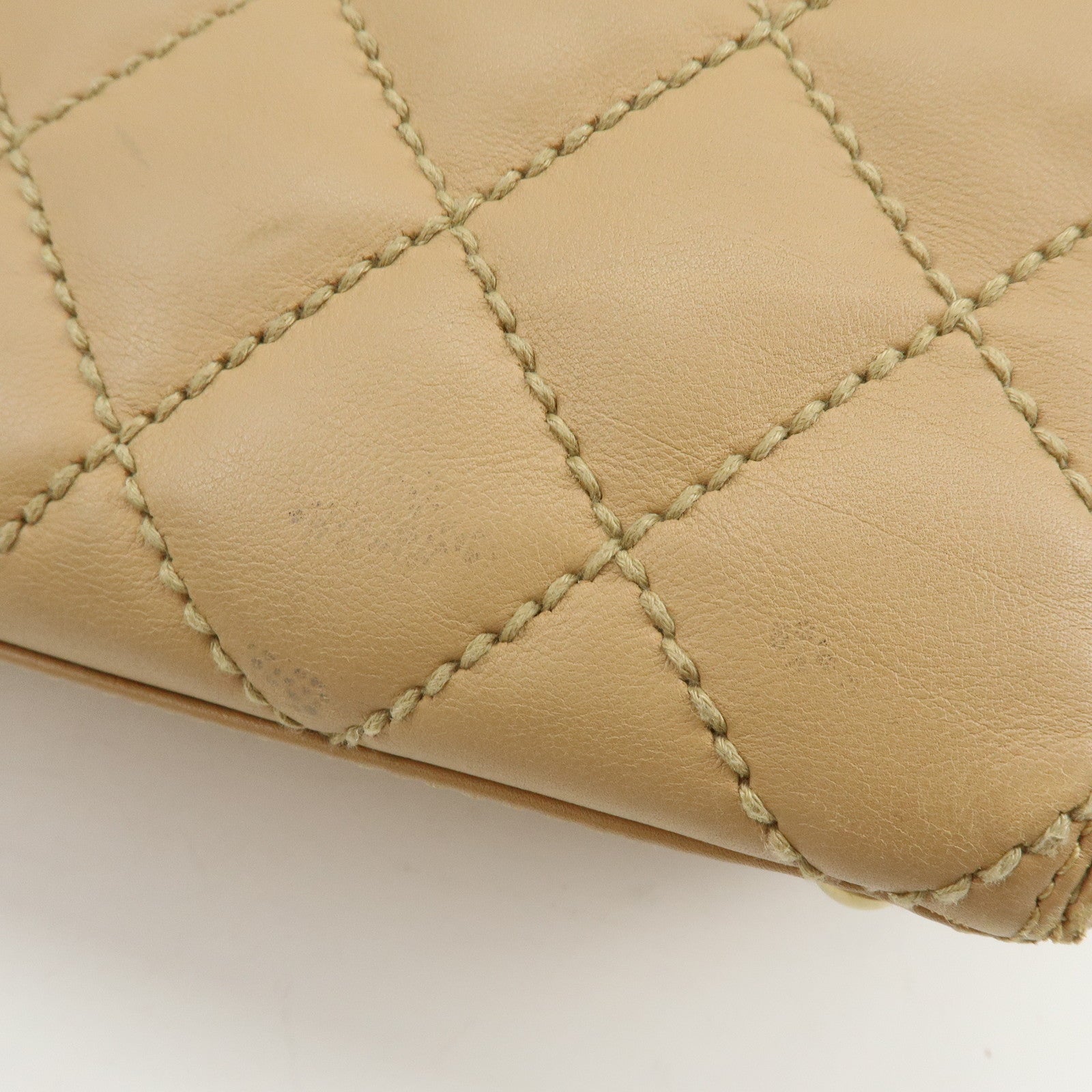 CHANEL COCO Mark Wild Stich Calf Leather Tote Bag Beige A20999
