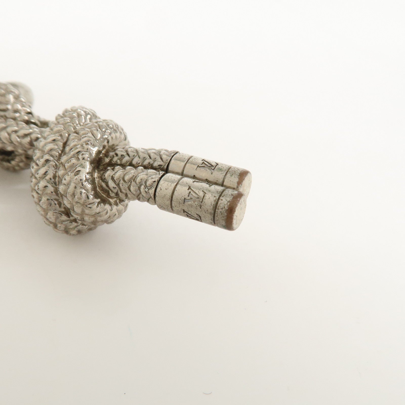 Louis Vuitton Porte Cles Knot Rope Metal Silver Keyring M66837