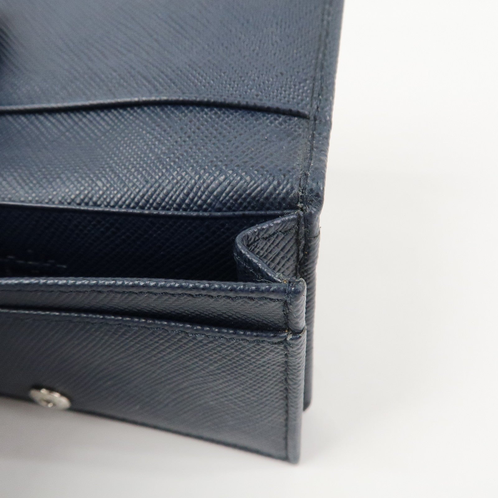 PRADA Saffiano Leather Card Case Card Holder Navy 2MC122