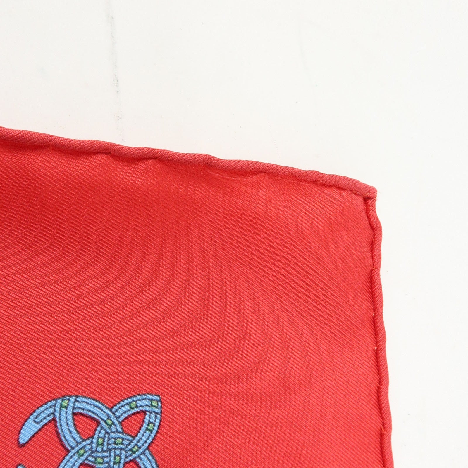 HERMES Carre 42/20 Set of 2 Silk 100% Scarf QUADRIGE Red Blue