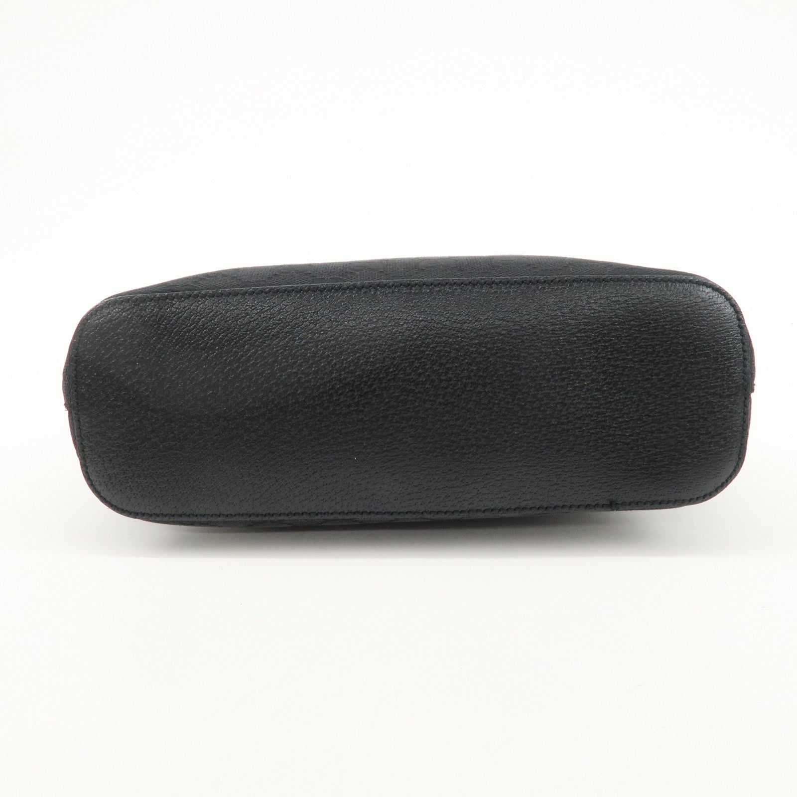 GUCCI GG Canvas Leather Shoulder Bag Hand Bag Black 115003 Used