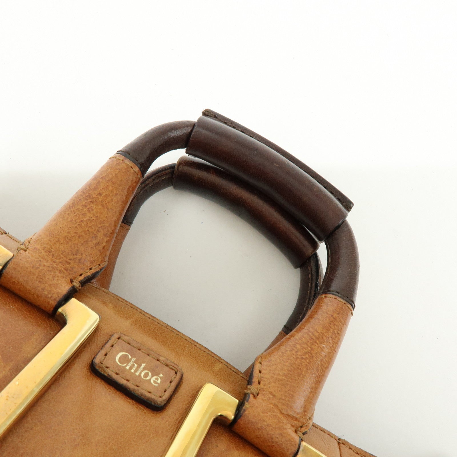 Chloe Ethel Leather 2Way Bag Shoulder Bag Hand Bag Brown