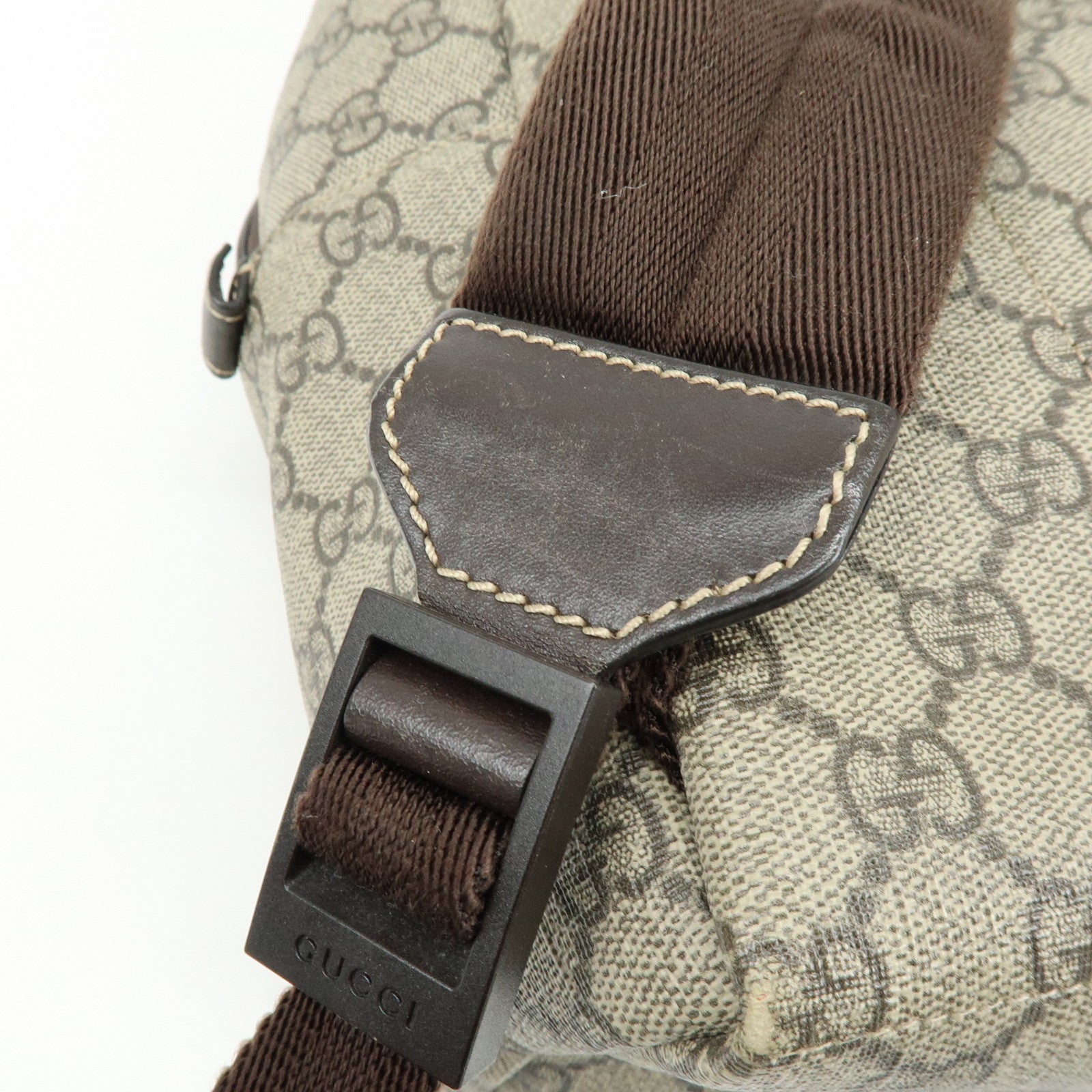 GUCCI Childrens GG Supreme Leather Backpack Beige Brown 271327