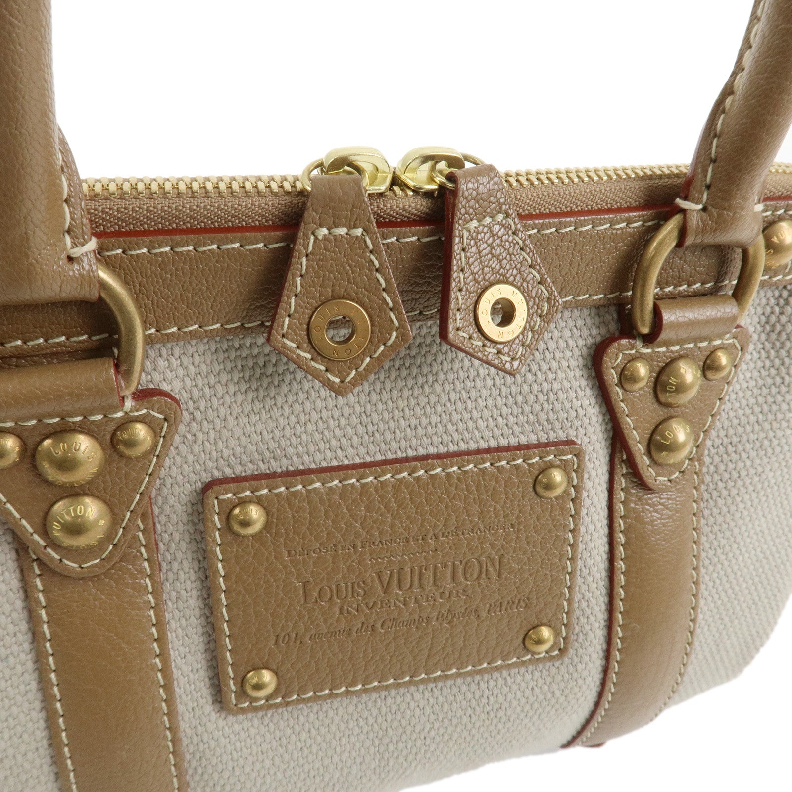 Louis Vuitton Antigua Sac de Nuit PM Canvas Hand Bag Beige M48827