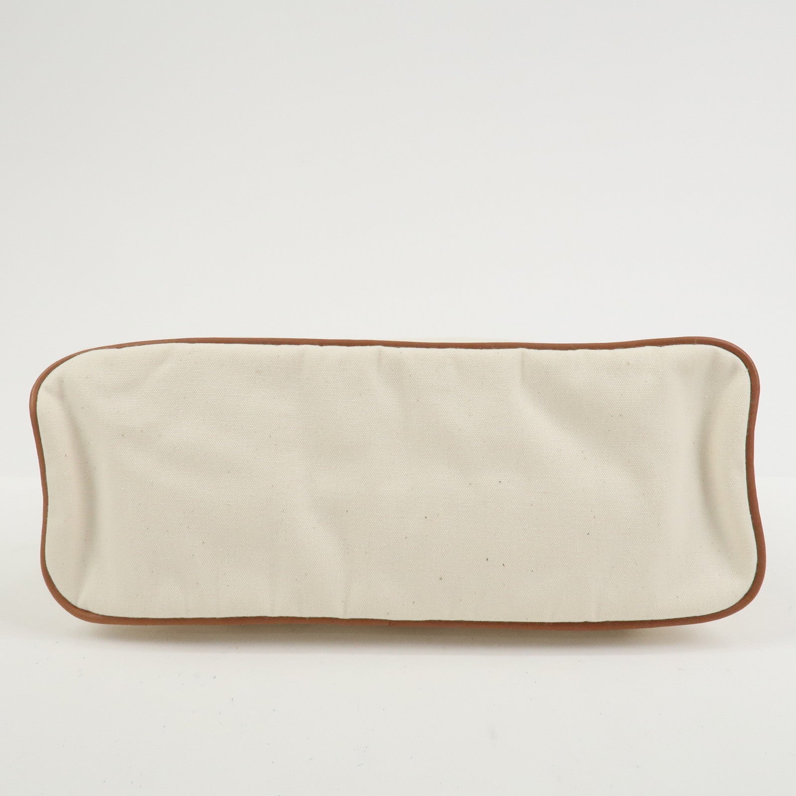 HERMES Bolide Canvas Leather Pouch TGM Natural