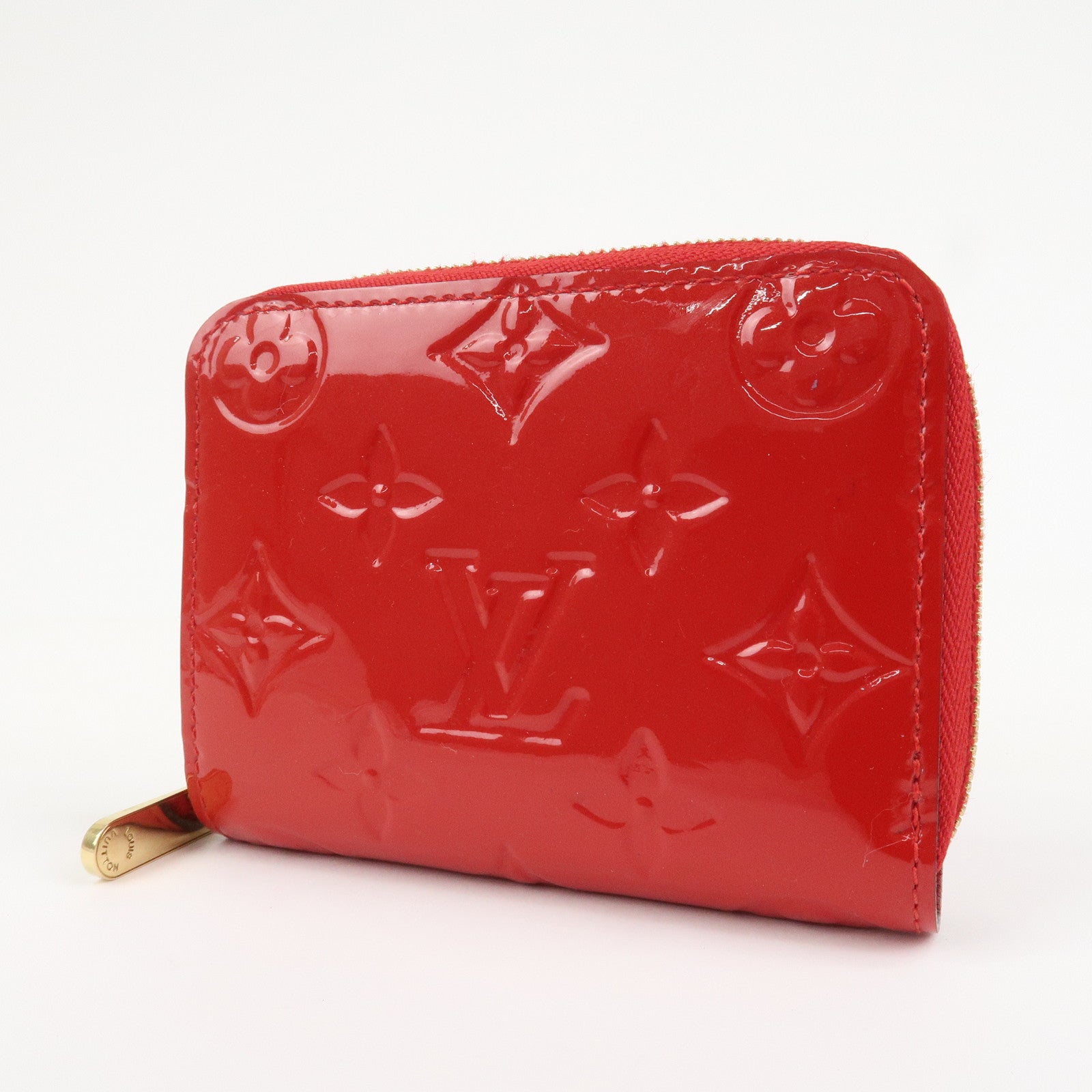Louis Vuitton Vernis Leather Zippy Coin Purse Wallet Cerise M90202