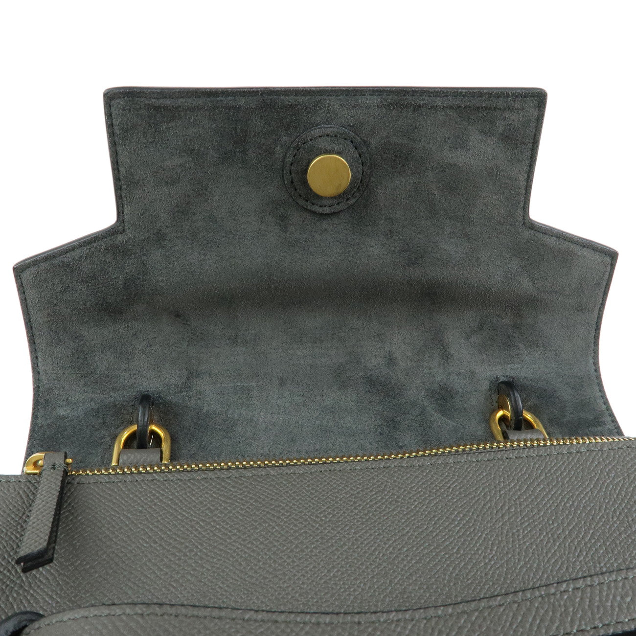 CELINE Belt Bag Calf Leather Micro 2WAY Hand Bag Shoulder Bag Grey