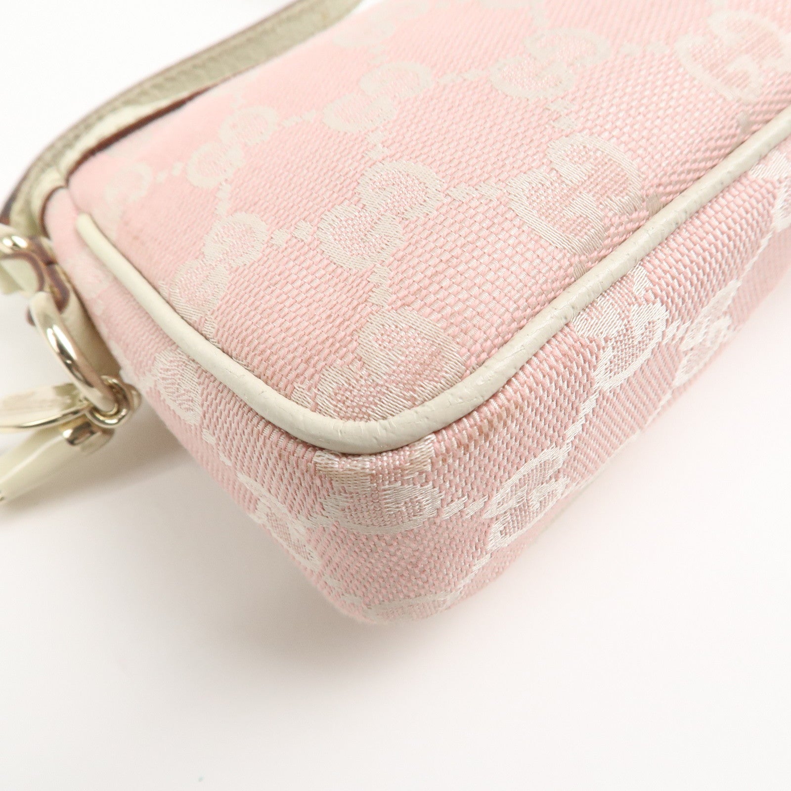 GUCCI GG Monogram Canvas Leather Hand Bag Pouch Shoulder Bag 154432