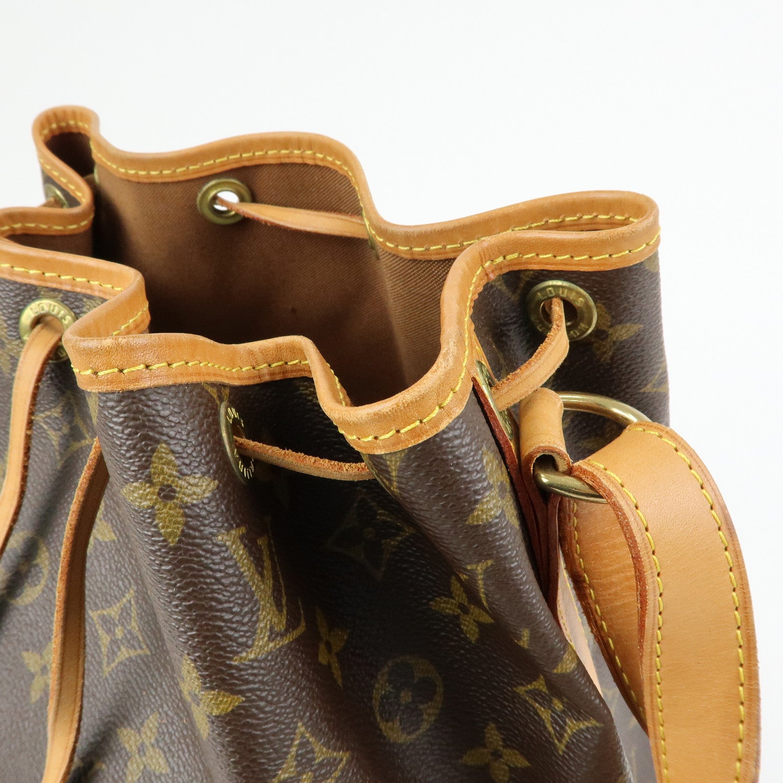 Louis Vuitton Monogram Canvas Leather Noe Shoulder Bag Brown M42224