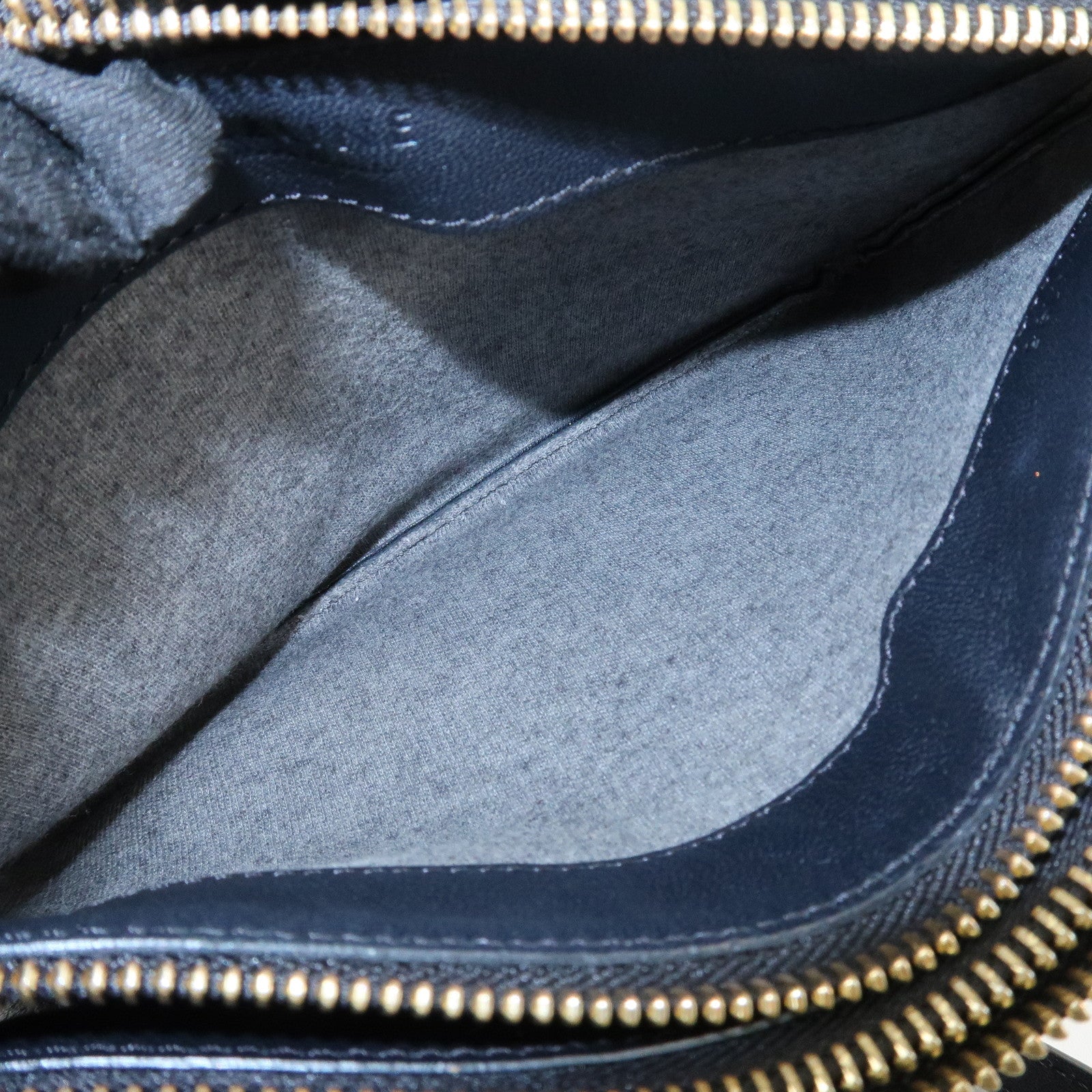 CELINE Trio Leather Shoulder Bag Black Gold Hardware Used