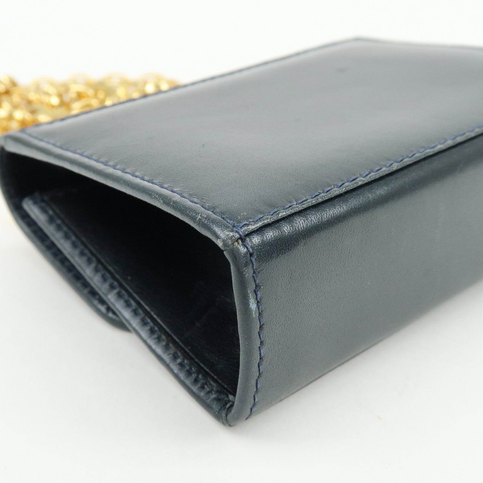 Ferragamo Gancini Leather Mini Shoulder Bag Crossbody Bag Navy