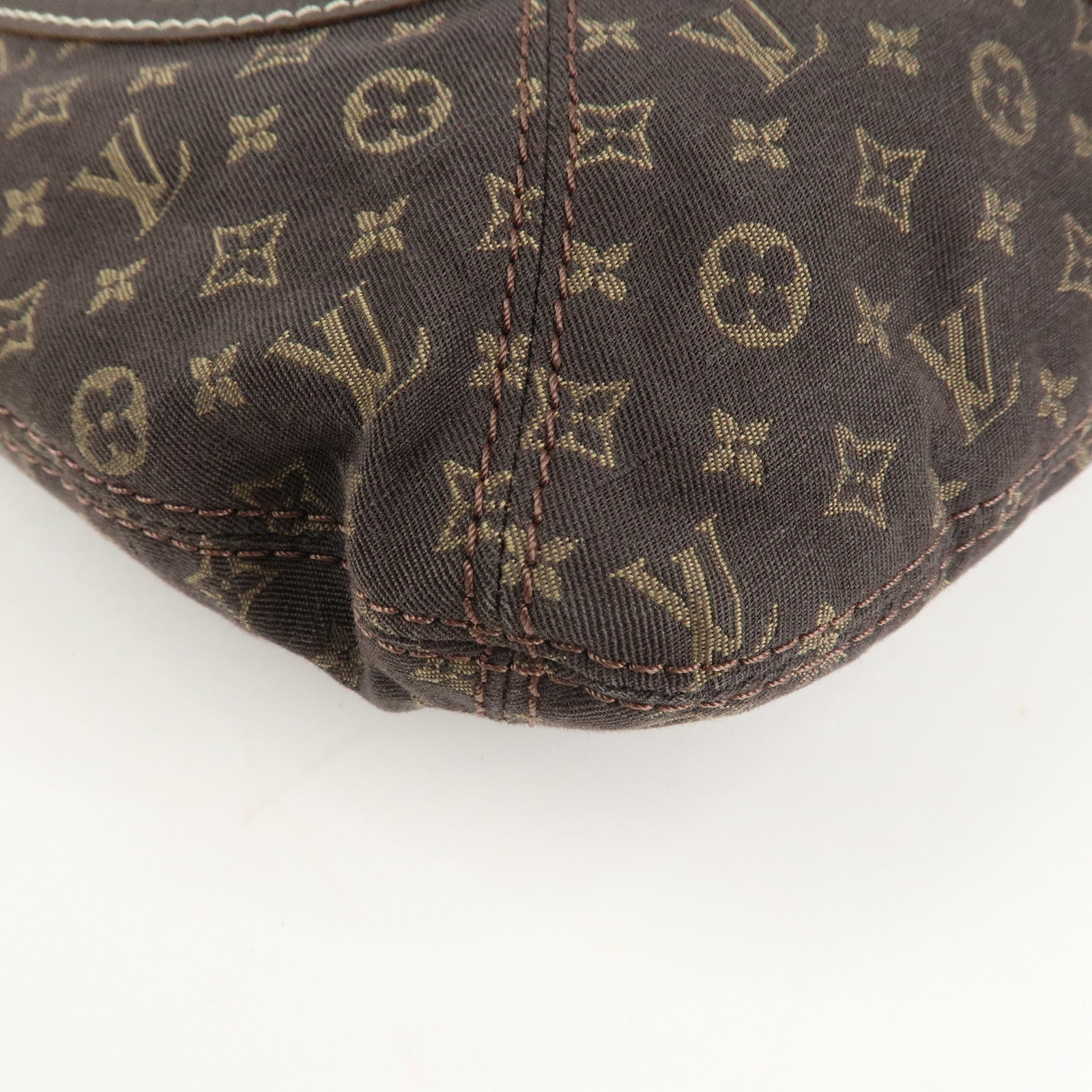 Louis Vuitton Monogram Mini Lin Manon MM Shoulder Bag Ebene M95619 Used