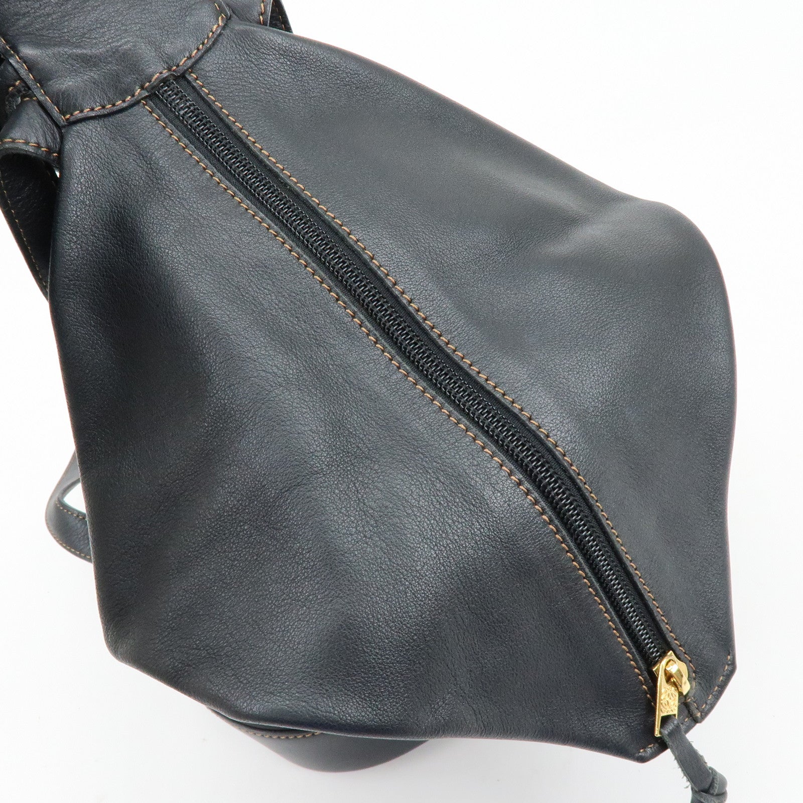 LOEWE Anton Leather Backpack Rucksuck Black