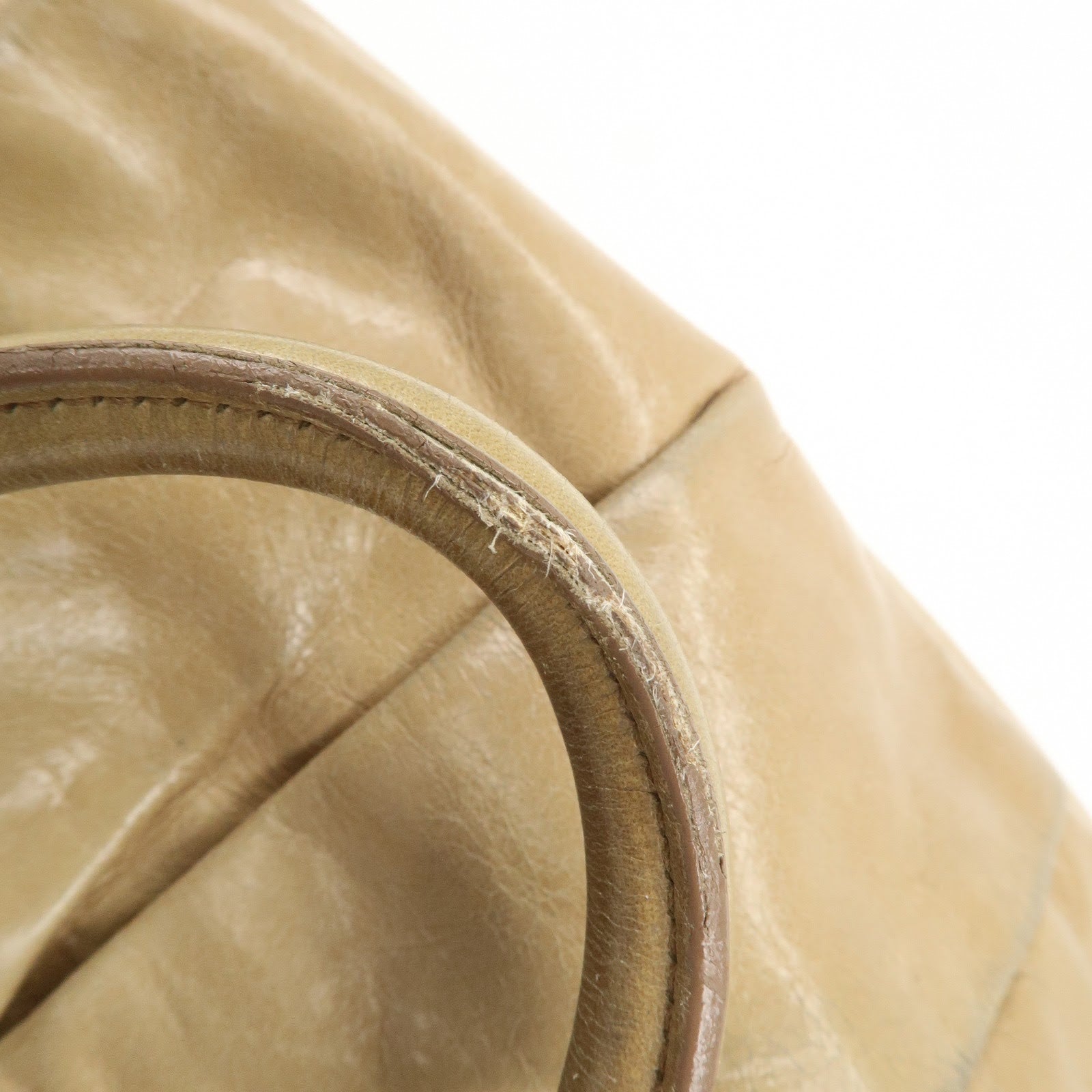 MIU MIU Logo Leather 2Way Bag Hand Bag Light Brown RL0048