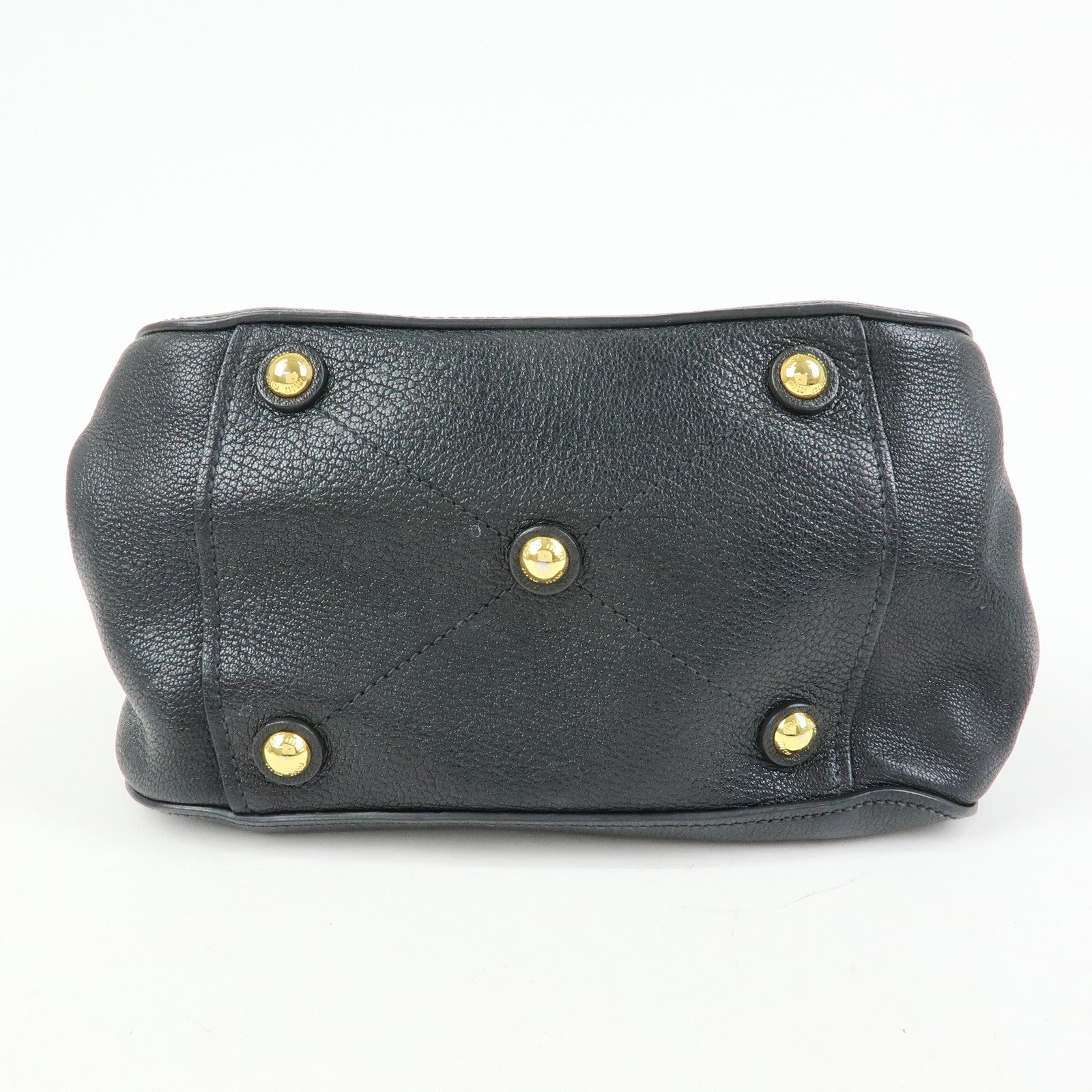 MIU MIU Madras Leather 2Way Bag Hand Bag Shoulder Bag Black
