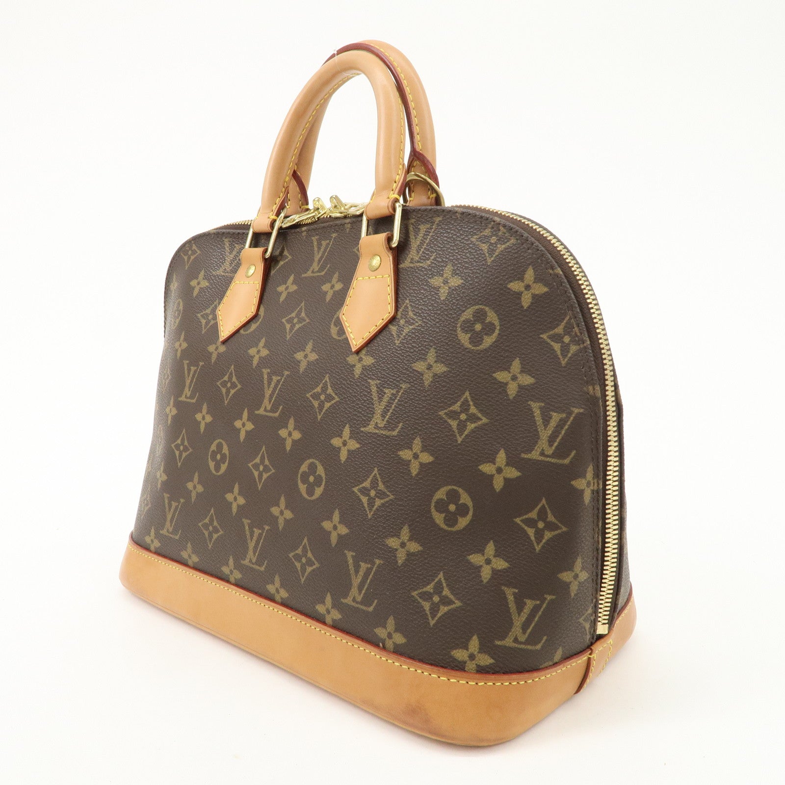 Louis Vuitton Monogram Canvas Alma Hand Bag Brown M51130 Used