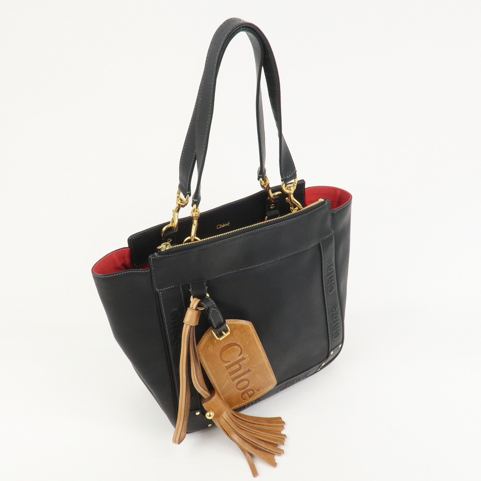 Chloe Eden Leather Tote Bag Shoulder Bag Hand Bag Black