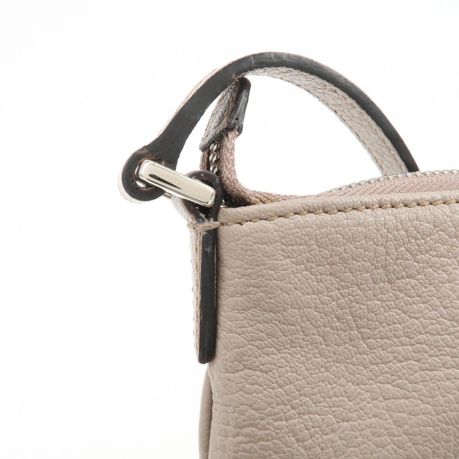 LOEWE Anagram Logo Leather Shoulder Bag Crossbody Bag Beige