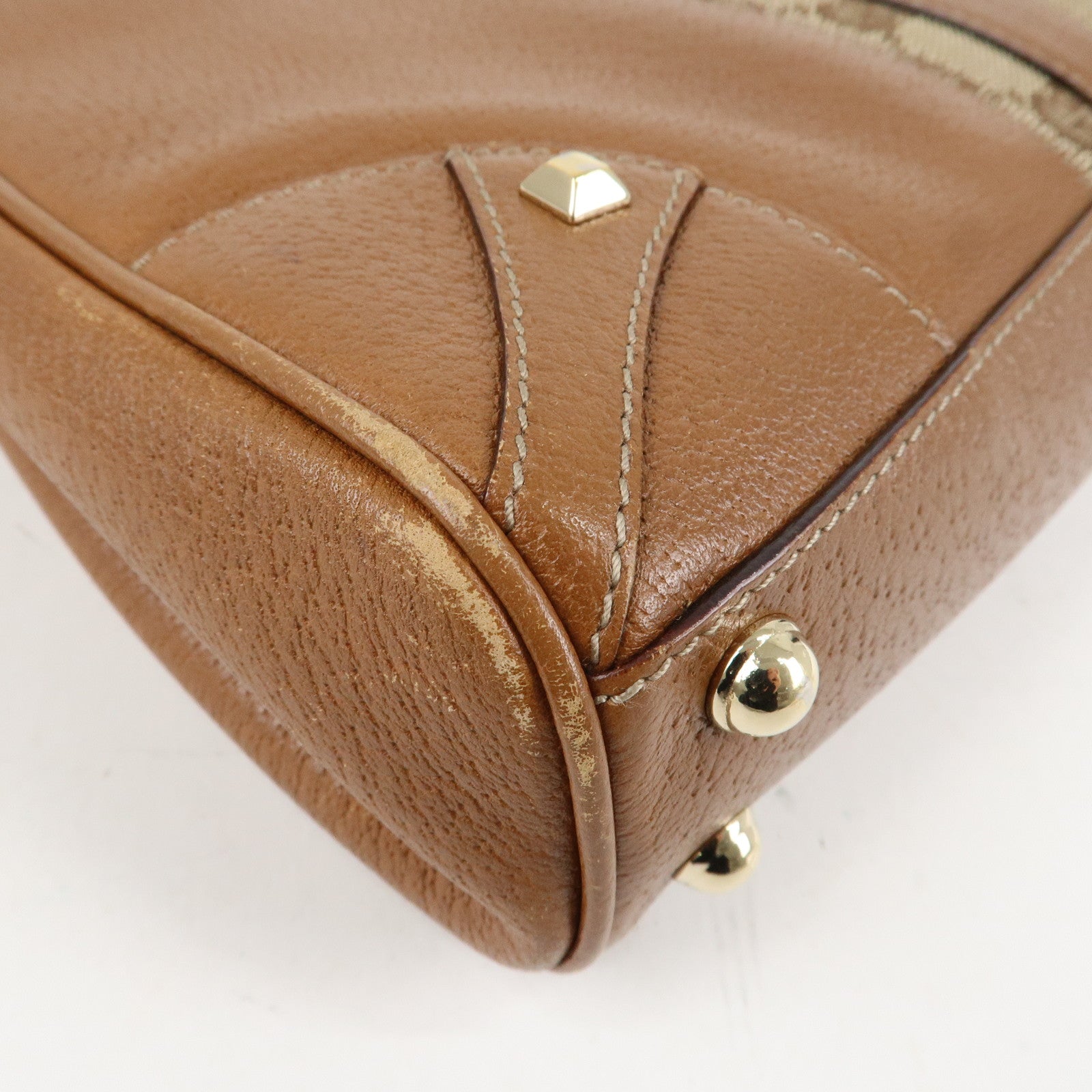 GUCCI New Jackey GG Canvas Leather Shoulder Bag Brown 124407 Used