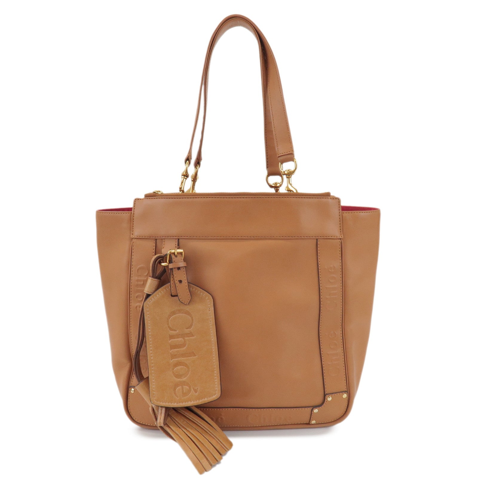Chloe Eden Leather Tote Bag Shoulder Bag Hand Bag Brown