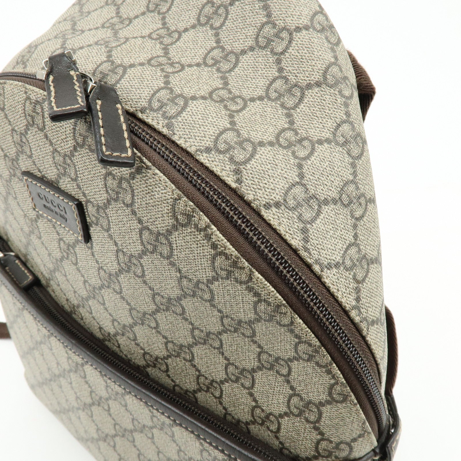 GUCCI Childrens GG Supreme Leather Backpack Beige Brown 271327