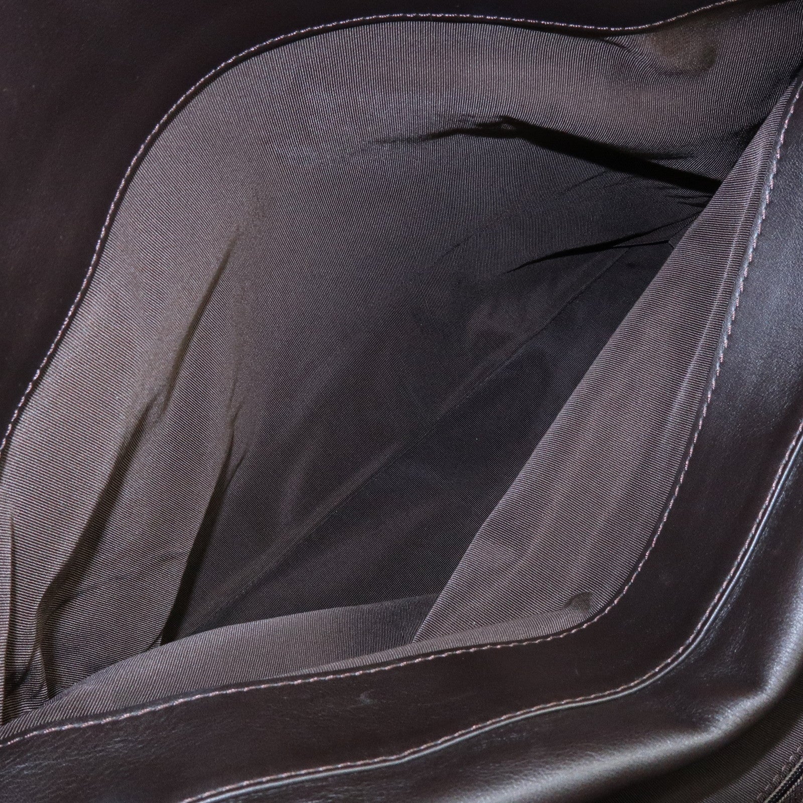 CHANEL COCO Mark Calf Skin Boston Bag Travel Bag Dark Brown