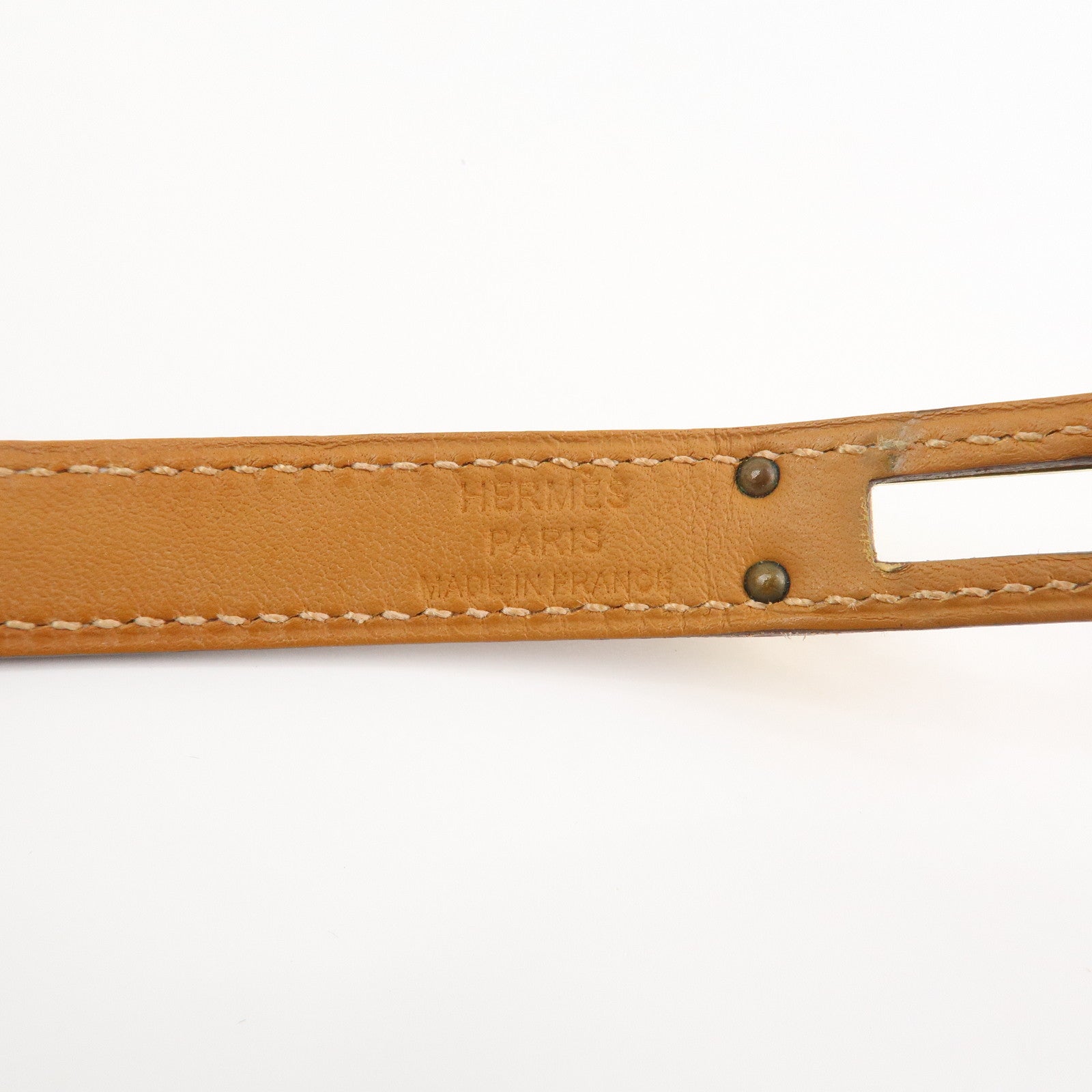 HERMES Mini Kelly Double Tour Bracelet Bangle D Stamped Gold