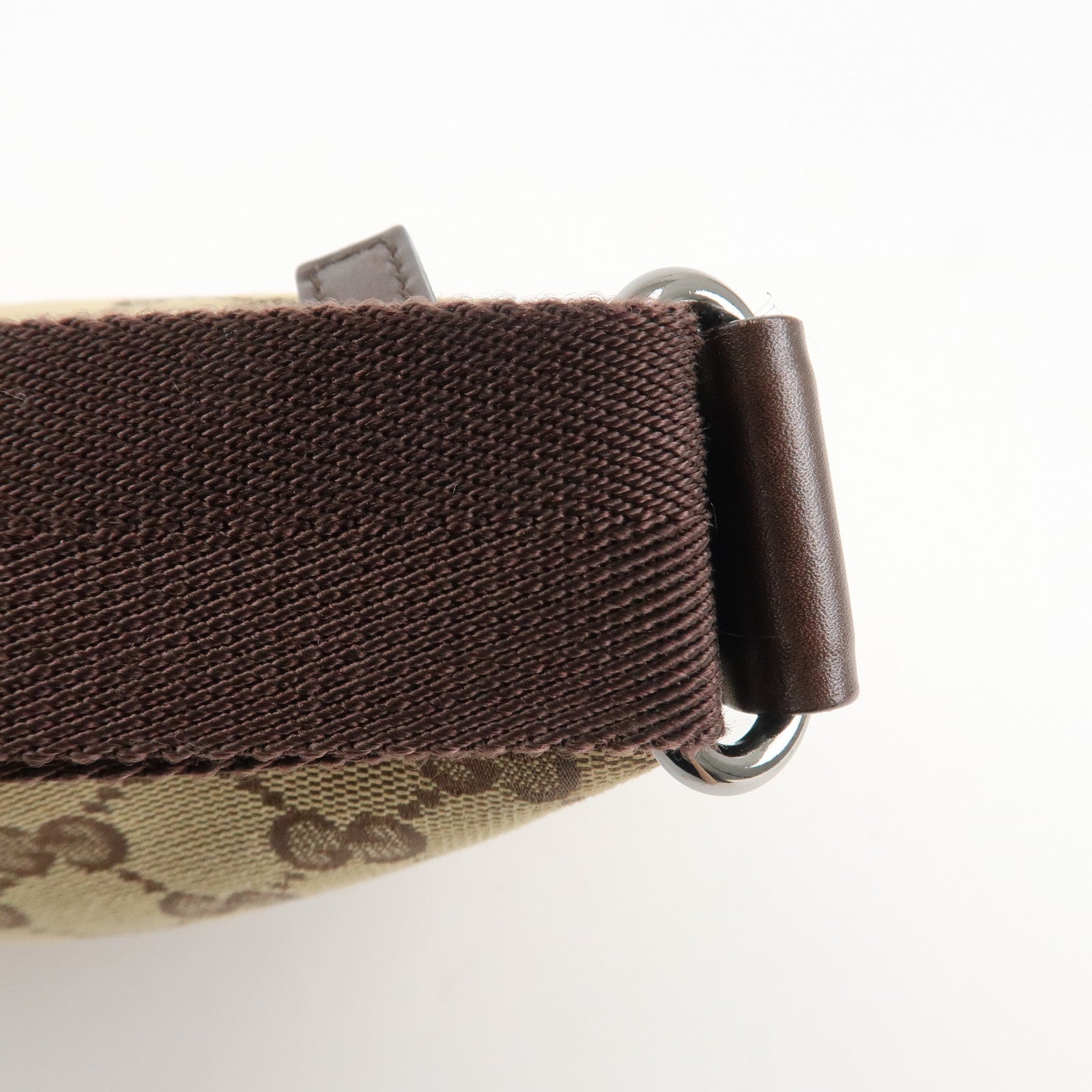 GUCCI GG Canvas Leather Shoulder Bag Crossbody Bag Brown 145857 Used