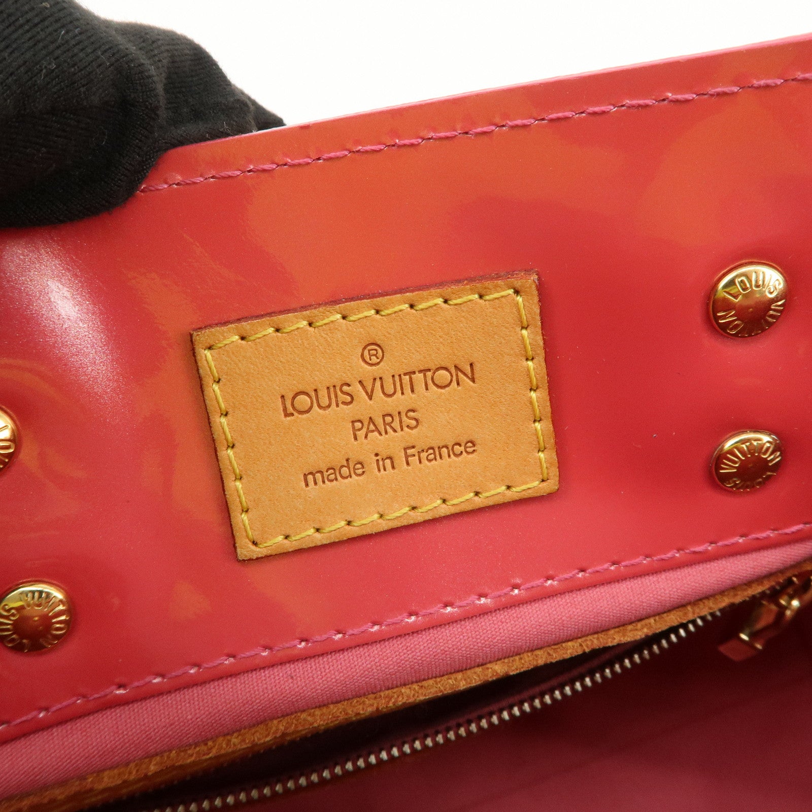 Louis Vuitton Monogram Vernis Lead PM Hand Bag Framboise M9132F