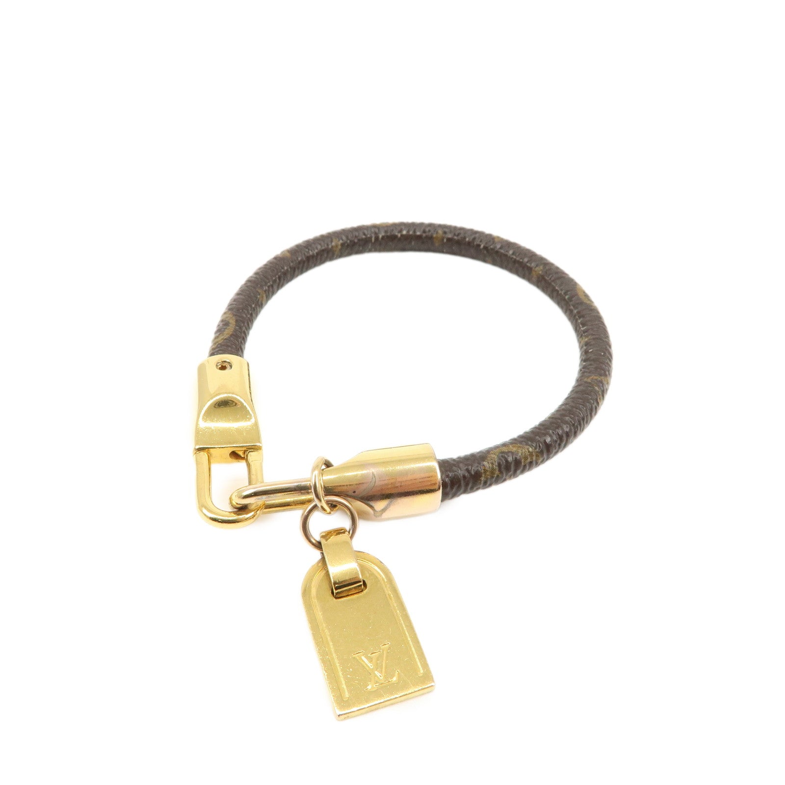 Louis Vuitton Monogram Bracelet Lock It Brown M6605E Used
