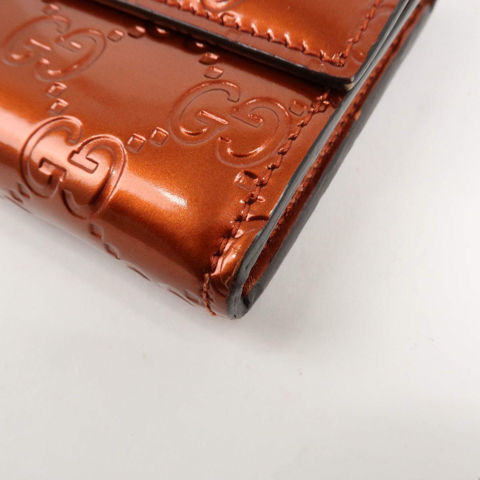 GUCCI Interlocking G Guccissima Lovely Heart Leather Wallet 251861 Used