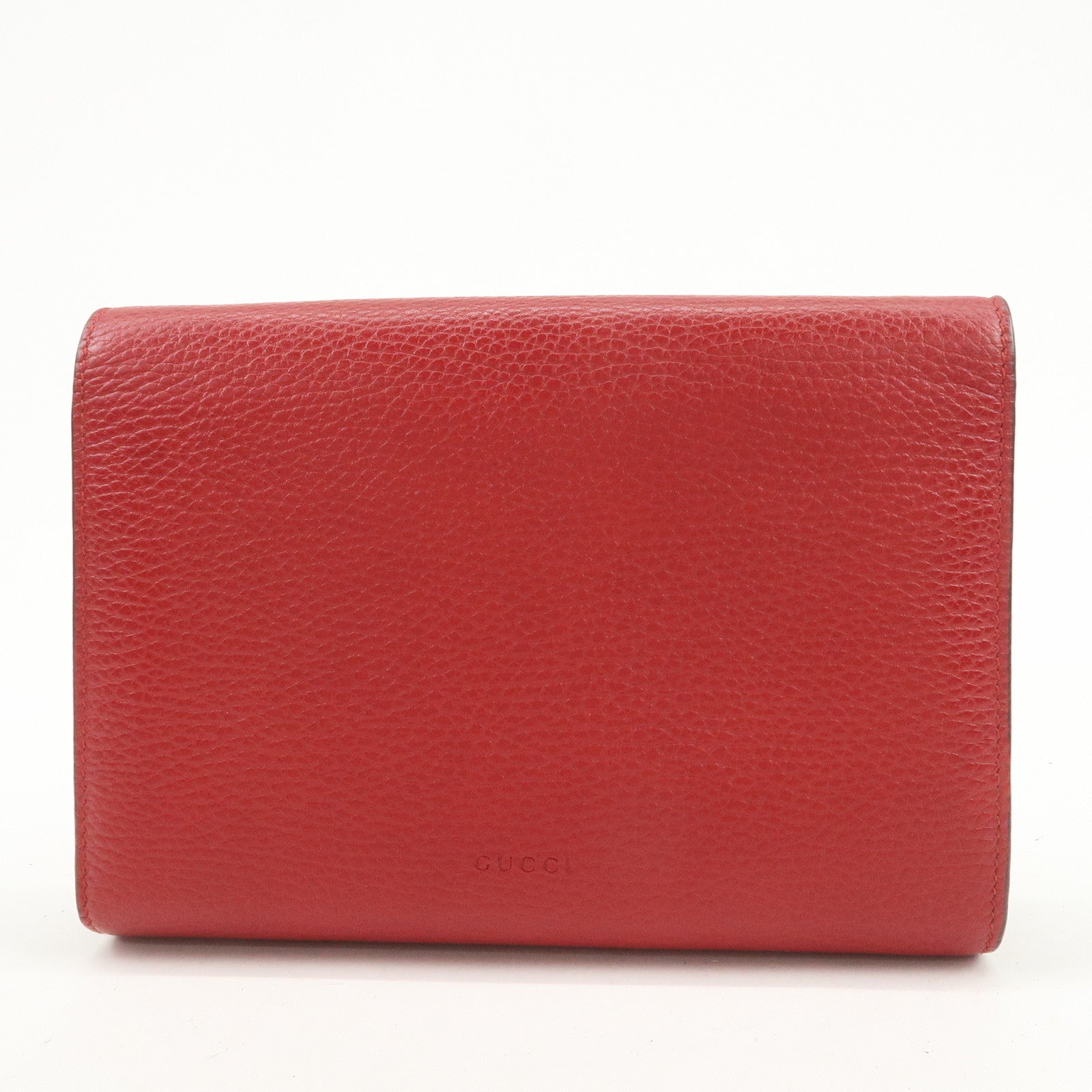 GUCCI Dionysus Leather Chain Shoulder Bag Crossbody Bag Red 401231