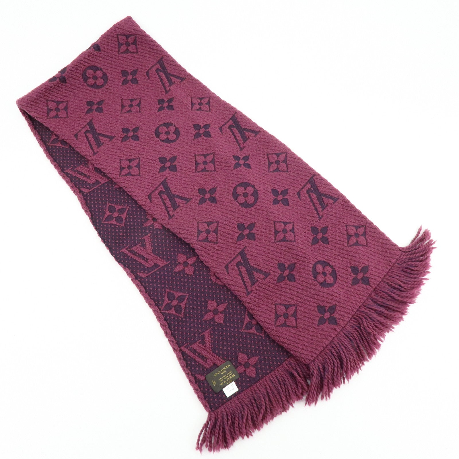 Louis Vuitton Echarpe Logomania Wool Silk Scarf Purple 413287