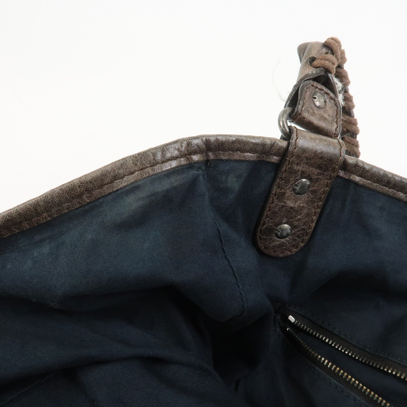 BALENCIAGA Rivacity Paper Bag Leather Tote Bag Brown 236084