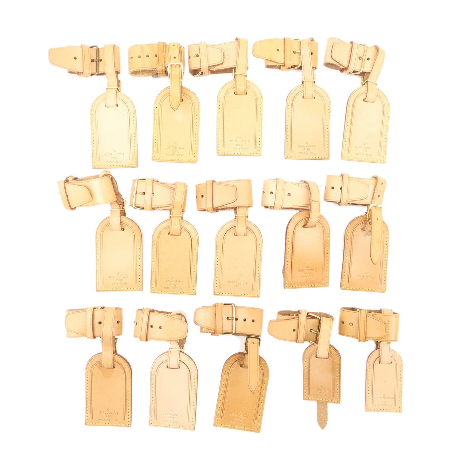 Louis Vuitton Set of 15 Nume Leather Name Tag & Poignet Natural Used