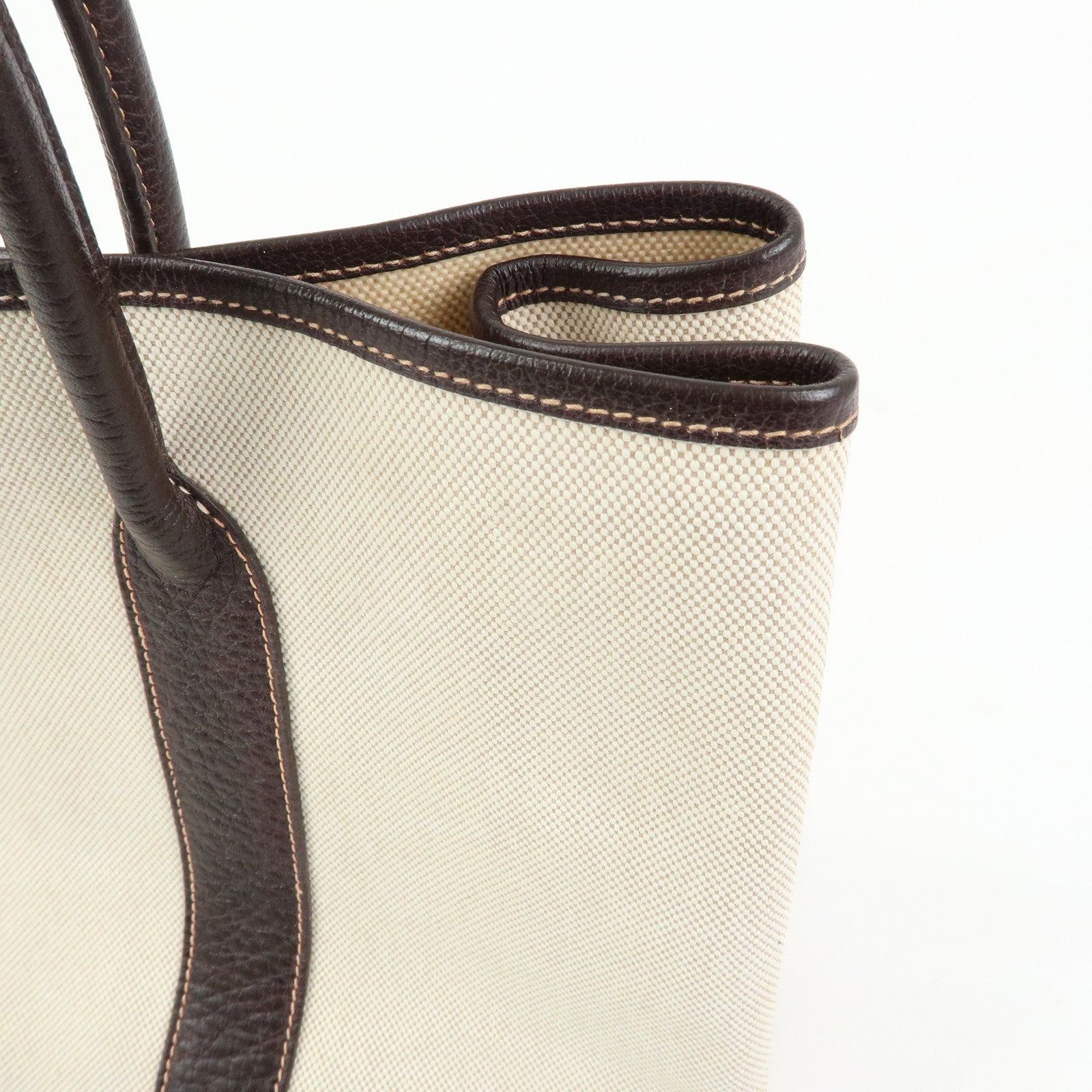 HERMES Toile Ash Canvas Negonda Garden Party PM Tote Bag □H Stamped