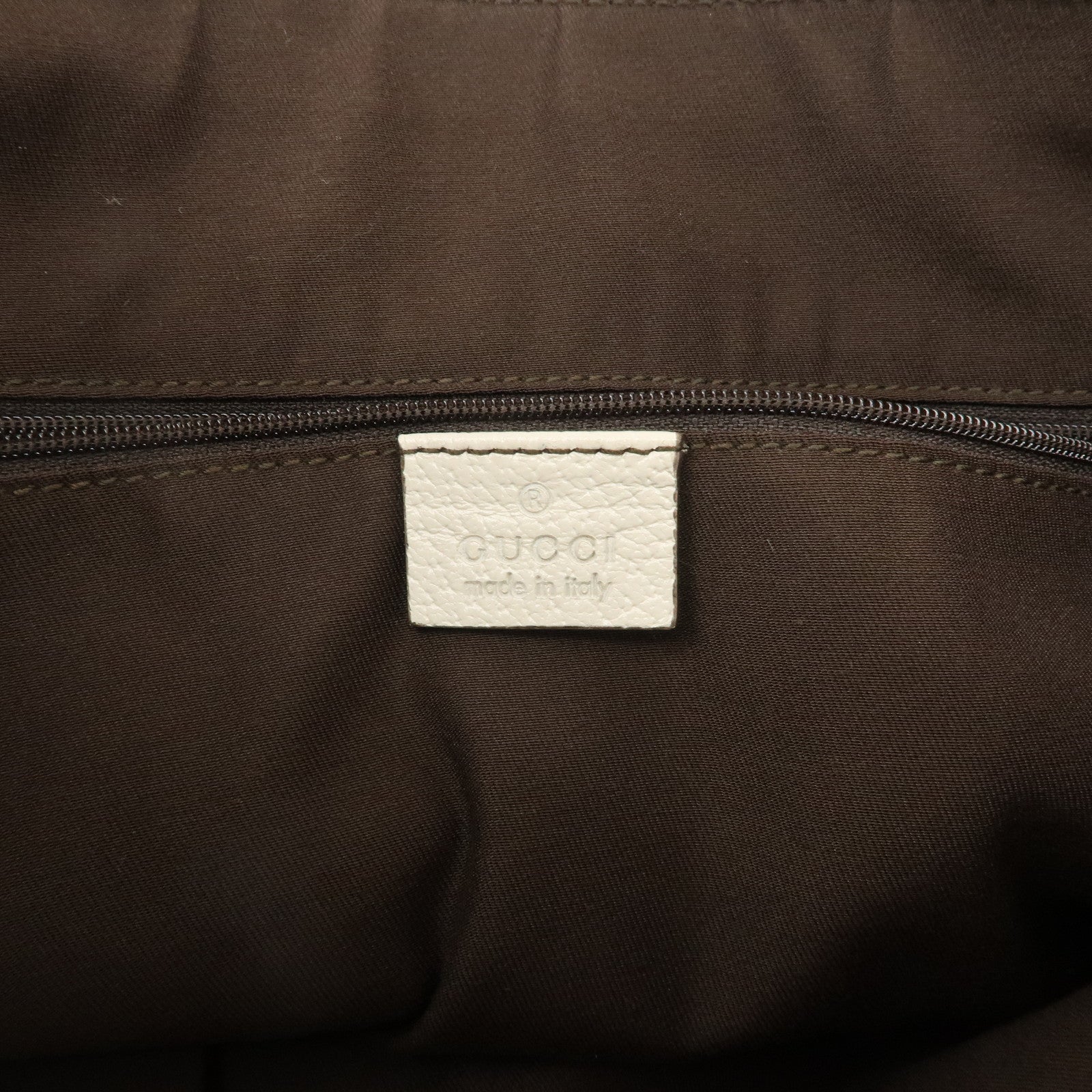 GUCCI Princy Sherry GG Canvas Leather Tote Bag Beige Ivory 177052 Used