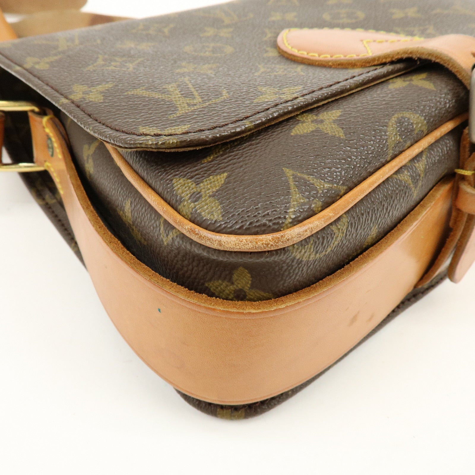 Louis Vuitton Monogram Cartouchiere MM Shoulder Bag Brown M51253