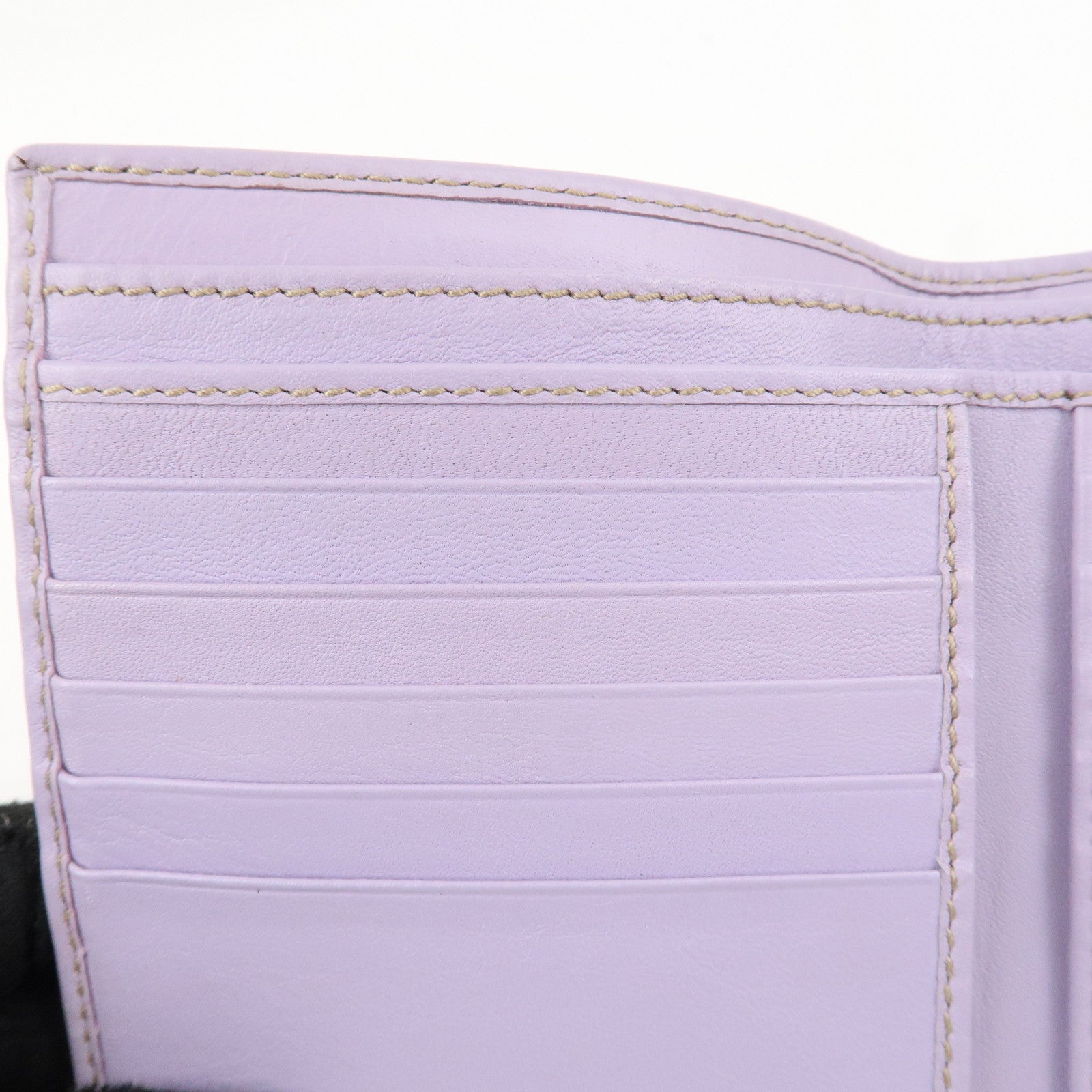 GUCCI Lovely Heart GG Canvas Leather W Hook Bi-Fold Wallet 203549 Used