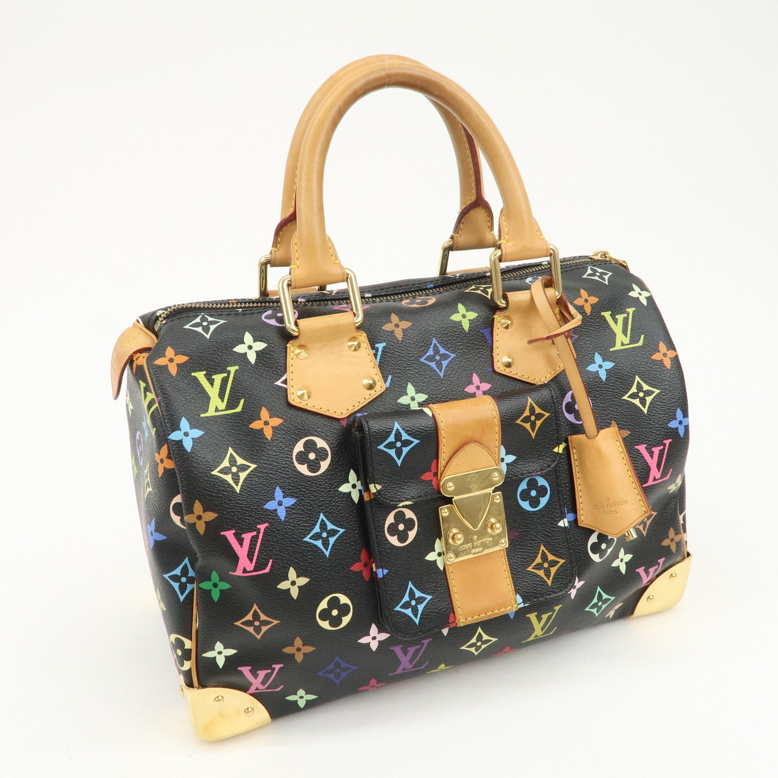Louis Vuitton Monogram Multicolor Speedy 30 Boston Bag Noir M92642