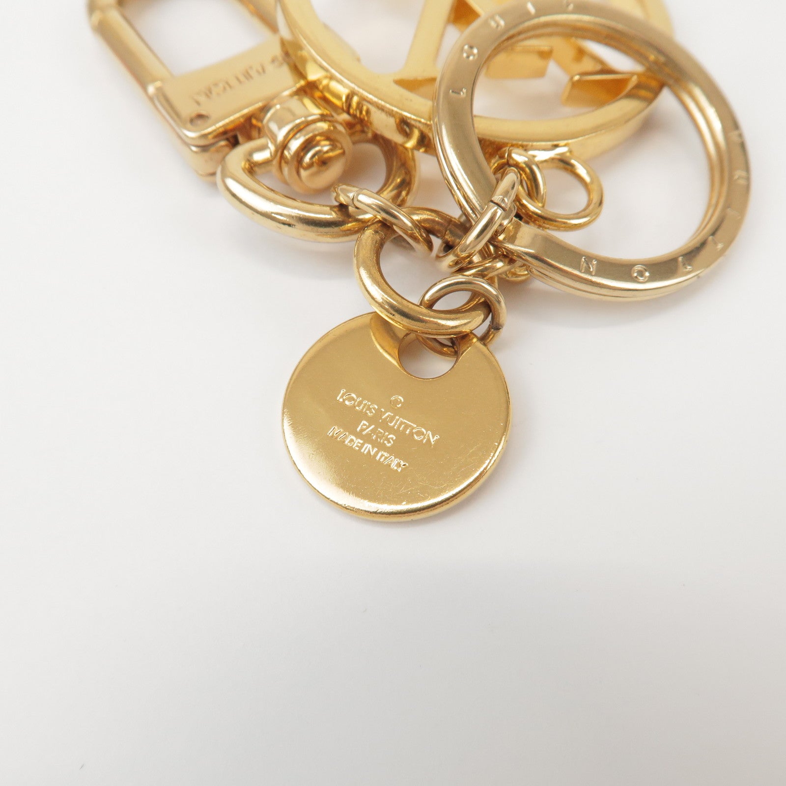 Louis Vuitton Porte Cles LV Circle Metal Bag Charm Gold M68000
