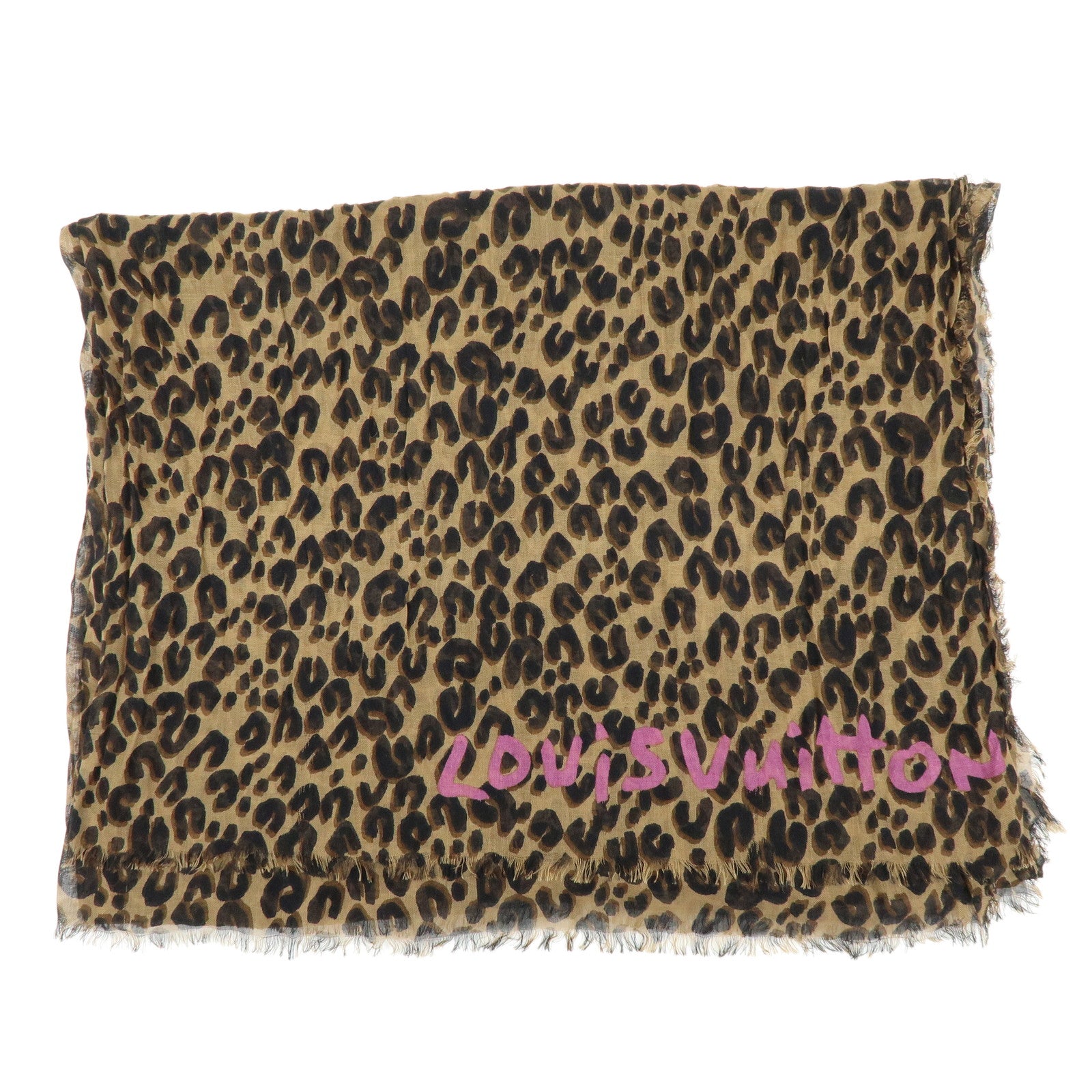 Louis Vuitton Etole Cashmere Silk Scarf Leopard Brown M72215
